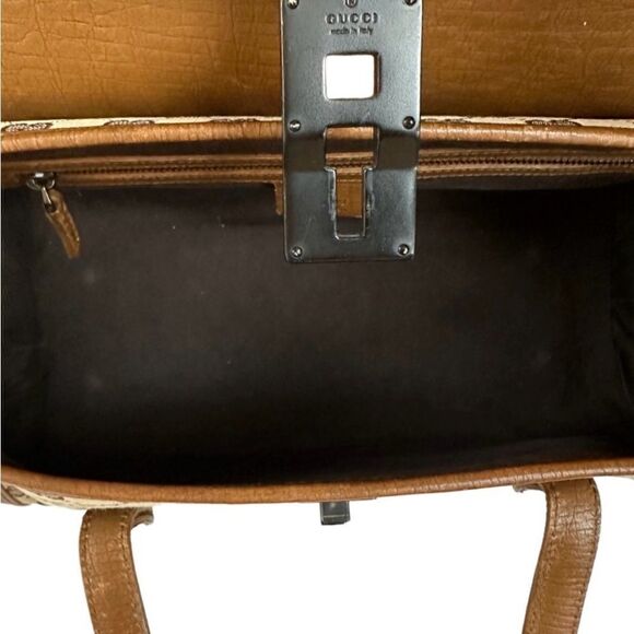 Gucci bamboo gg canvas and leather bag - Picture 11 of 16